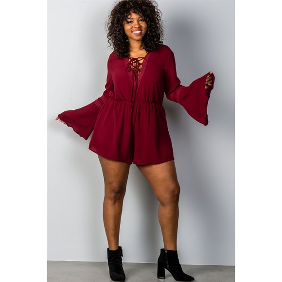 plus size maroon jumpsuit